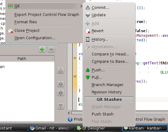 KDevelop ContextMenu KDevelop Annotation View